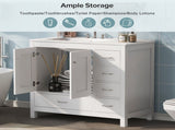 36" White Bathroom Vanity with Ceramic Sink Combo, Abundant Storage Cabinet -2 Soft-close doors and WF319798AAK