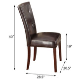 Espresso and Walnut Tufted Back Side Chairs B062P189086