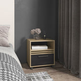 Vance 20" High One Drawer Nightstand, Casters, Mobile, One Shelf, Bedroom Natural Oak B200P253742