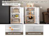 34.6"H Metal Locker Storage Cabinet with Lock, Small Lockable Employees Locker with Adjustable Shelf 09435312