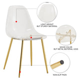 ZUN Modern simple transparent dining chair plastic chair armless crystal chair Nordic creative makeup W1151111205