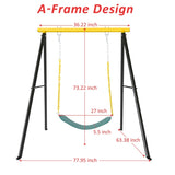 ZUN Porch Swing Frame, Heavy Duty A-Frame Swing Set, Swing Stand Frame for Yoga Hammock Saucer Baby 72900844