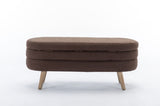 036-Boucle Fabric Storage Bench Bedroom Bench With Wood Legs For Living Room Bedroom Indoor,Brown W527121996