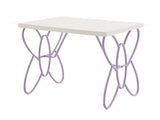 Butterfly Design Nightstand, White an Light Purple B016P253589