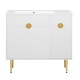 36" Bathroom Vanity with Resin Basin Sink, Modern Bathroom Sink Cabinet, Storage Cabinet with N710P265934K