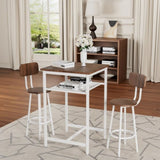 Bar table, equipped with 2 bar stools , with backrest and partition W578P303857