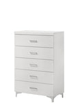 White 5-Drawer Chest with Metal Legs B062P209024