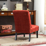 Pisano Contemporary Chenille Fabric Armless Accent Chair with Pillow, Red T2574P164517