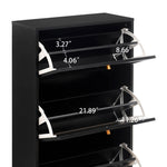 ZUN 3 Door Shoe Rack, Freestanding Modern Shoe Storage Cabinet, for Entryway W688P170028