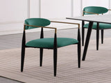 Modern Contemporary 2pcs Side Chairs Green Fabric Upholstered Ultra Stylish Chairs Set B011139604