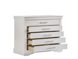 Modern 5 Drawers Chest made with Wood in White 733569342808