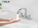 Bathroom Faucet Chrome with Pop-up Drain & Supply Hoses 2-Handle 360 Degree High Arc Swivel Spout 51282226