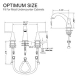 Widespread 2 Handles Bathroom Faucet with Pop Up Sink Drain Brushed Golden W122466657