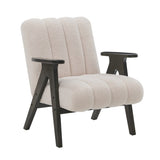 Rella Modern Teddy Sherpa Accent Chair with Espresso Wood Frame T2574P241335