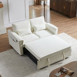 Modern Fabric Convertible Loveseat Sleeper Sofa Couch with Adjustable Backrest, 2 Seater Sofa With W1123P283641