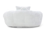 Giant Bean Bag Chair withFootstool, Oversized Bean Bag for Adults and Kids, Faux Fur Shell-Shaped W2677P306793