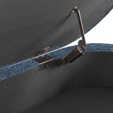 Ottoman Oval Storage Bench,Rubber Wood Legs, Gray Dark Blue W487P271394