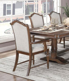 Formal Traditional Design Armchair Set of 2 Cherry Finish Fabric Upholstery Nailhead Trim Wooden B011P239542