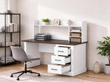 Home Office Computer Writing Desk with 3 Drawers and Storage Shelves T3971P612020