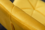 Breni Velvet Diamond Tufted Swivel Adjustable Height Barstool, Set of 2, Yellow T2574P164873
