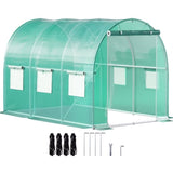 Walk-in Tunnel Greenhouse, 9.8 x 6.6 x 6.6 ft Portable Plant Hot House w/ Galvanized Steel Hoops, 1 W3280P326649