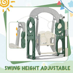 ZUN Toddler Slide and Swing Set 5 in 1, Kids Playground Climber Slide Playset with Telescope, 47706294