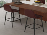 Modern Bar Stools with Swivel Mechanism, PU Padded Seats with Back Support & Metal Legs Ideal for W2699P358874