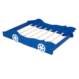 Full Size Race Car-Shaped Platform Bed with Wheels,Blue WF298788AAC