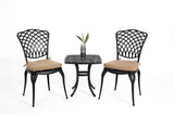 ZUN Bistro Set 3 Piece Rustproof Cast Aluminum Patio Furniture Sets 2 Chairs and 1 Round Table Outdoor, W640P251296