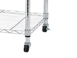 5-Tier NSF Heavy Duty Adjustable Storage Metal Rack with Wheels & Shelf Liners Ideal for Garage, 27377485