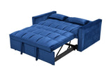 Modern Velvet Loveseat Futon Sofa Couch Pullout Bed, Small Love Seat Lounge Sofa w/Reclining T3411P309639