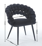 Black Modern chair with golden color iron tube legs, soft cushions and comfortable W234P271319