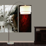 ZUN 81"H DOUBLE SHADE MARBLE BASE FLOOR LAMP B080107035