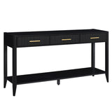 U_STYLE High-Quality Entryway Console Table with Vertical Stripe Drawers, Long Legs,Suitable for N711P190531B