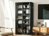Metal Kitchen Pantry - 72" Tall Storage with 5 Adjustable Shelves, Black Freestanding T2398P504064