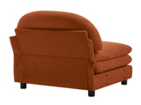 Vitoria Curved Armless Sofa Teddy Fabric W/Pillow -Orange W5656P454383