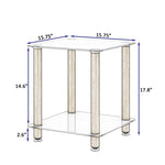 ZUN 2-Piece White+Oak Side Table , 2-Tier Space End Table ,Modern Night Stand, Sofa table, Side Table 88429207