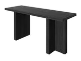 42 Inch Black Relief Finish Entryway Console - T-Leg MDF with 3D Paper Laminate, Narrow 06384392