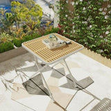 Modern folding square table - indoor and outdoor multi-functional table - polypropylene tabletop W3450P323340