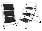 3-Step Folding Ladder - 330lbs Capacity, Anti-Slip Steps & Foot Pads, Lightweight Space-Saving 78861394