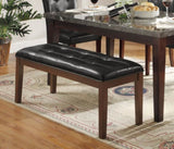 ZUN Dark Cherry Finish Wooden 1pc Bench Upholstered Button Tufted Kitchen Dining Furniture Transitional B011P177581