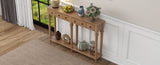 TREXM Retro Console Table with 4 Drawers and Open Shelf, perfect for Entryways, Living Rooms, and N715P202860D