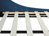 Aspen Vertical Tufted Modern Headboard Platform Bed Set, Queen, Satin Teal Blue Velvet B2719P238506