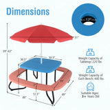 Kids Picnic Table Outdoor Activity Table With Umbrella 35722284