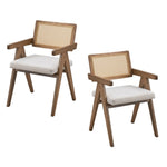 ZUN Wooden Frame Upholstered Dining Chairs Set of 2,Mid Century Kitchen Chairs for Living W2582P197649