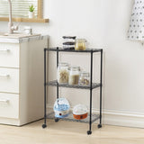 ZUN Chrome 3-Tier Shelving All-Purpose Utility Cart 43951532