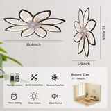 35.4In Ceiling Fan with Lights, Remote Control 3 Color Temperatures,6 Gear wind Speed Fan Light W1962P291769