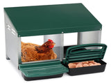 2 Compartment Roll Out Nesting Box with Plastic Basket, Egg Nest Box Laying Box Hens 49949210