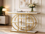 39.4" Console Table, Industrial Sofa Table with Storage Shelves for Living Room, Hallway & Entryway 83434255
