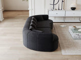 Curved Sectional Sofa, 106.3-inch Oversized Modern Bone-Free Cloud Sofa with 6 Pillows Luxury W3505P355588